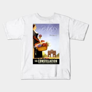 Vintage Travel Poster France Paris Kids T-Shirt